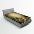 thumbnail image 1 of Ambesonne Spring Fitted Sheet, Lake and Blooming Flora, Twin XL Size, Multicolor, 1 of 3