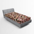 thumbnail image 1 of Ambesonne Spring Fitted Sheet, Retro Tulips Flowers, Twin Size, Cocoa Coral Cream, 1 of 2