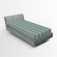 thumbnail image 1 of Ambesonne Spring Fitted Sheet, Rococo Influences Essence, Twin Size, Pale Sage Green White, 1 of 3