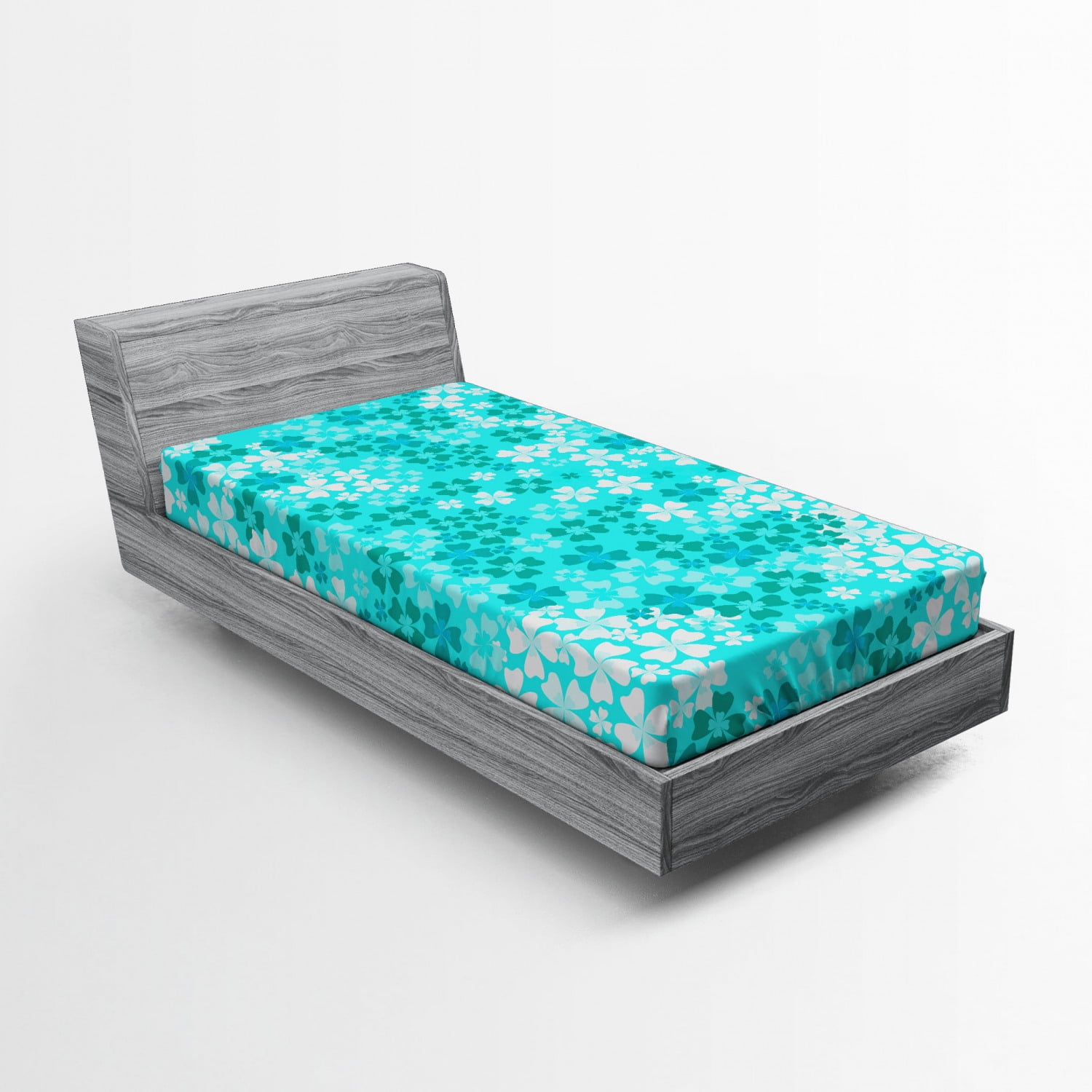 Twin Purple Microfiber Printed Fitted Bed Sheet