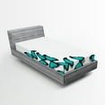 thumbnail image 1 of Ambesonne Spring Fitted Sheet, Sunny Butterflies Morphs, Twin XL Size, Black Turquoise, 1 of 2