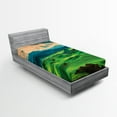 thumbnail image 1 of Ambesonne Spring Fitted Sheet, Tuscany Rolling Hills, Twin XL Size, Seafoam Green, 1 of 3
