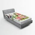 thumbnail image 1 of Ambesonne Spring Fitted Sheet, Wild Exotic Birds Roses, Twin Size, Multicolor, 1 of 2