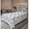 thumbnail image 1 of Ambesonne Spring Flat Bedding Sheet Soft Top Sheet, Flower of Summer Romance, Twin XL, Laurel Green Ceil Blue, 1 of 1