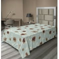 thumbnail image 1 of Ambesonne Spring Flat Bedding Sheet Soft Top Sheet, Flowers Foliage Vertical, Twin, Dark Mauve and Seafoam, 1 of 1