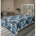 thumbnail image 1 of Ambesonne Spring Flat Bedding Sheet Soft Top Sheet, Iris Flowers Pattern Plot, Twin, Sea Blue Jade Green, 1 of 1