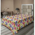thumbnail image 1 of Ambesonne Spring Flat Sheet, Colorful Hibiscus Flora Grid, TwinXL Size, Multicolor, 1 of 1