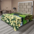 thumbnail image 1 of Ambesonne Spring Flat Sheet, Flower Garden Grass Park, Queen Size, Green and Brown, 1 of 1
