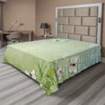 thumbnail image 1 of Ambesonne Spring Flat Sheet, Flowers Butterflies Pattern, Queen Size, Lime Green Pale Blue, 1 of 1