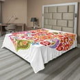 thumbnail image 1 of Ambesonne Spring Flat Sheet, Hippie Floral Heart Sign, King Size, Multicolor, 1 of 1