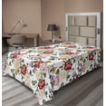 thumbnail image 1 of Ambesonne Spring Flat Sheet, Lilacs Roses Flowers, Twin Size, Pale Pink Cream, 1 of 1