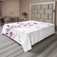 thumbnail image 1 of Ambesonne Spring Flat Sheet, Violet Tree Blossoms Image, California King, Plum White, 1 of 1