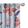 thumbnail image 1 of Ambesonne Spring Floral Curtains, Butterflies Print, Pair of 28"x63", Salmon Indigo and Pale Blue, 1 of 1