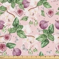 thumbnail image 1 of Ambesonne Spring Floral Fabric by the Yard Upholstery, Orchid Flowers Figs, 10 Yards, Fern Green Lilac and Blush, 1 of 5