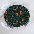 thumbnail image 1 of Ambesonne Spring Floral Fitted Round Tablecloth, Vintage Blooms Nature, 56"- 60" Diameter, Orange Teal Laurel Green, 1 of 5