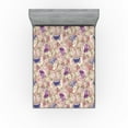 thumbnail image 1 of Ambesonne Spring Floral Fitted Sheet, Romantic Asian Daisy, King Size, Dark Lavender Cream Lilac, 1 of 5