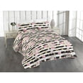 thumbnail image 1 of Ambesonne Spring Floral Quilted Bedspread Set 3 Pcs, Blooms Boho Butterfly, Queen, Pale Pink Pale Mustard, 1 of 1