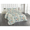 thumbnail image 1 of Ambesonne Spring Floral Quilted Bedspread Set 3 Pcs, Romantic Garden Bloom, Queen, Seafoam Peach White, 1 of 4