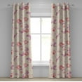 thumbnail image 1 of Ambesonne Spring Grommet Curtain, Abstract Flora Illustration, 50"x120", Pale Fuchsia and Dark Coral, 1 of 1