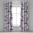 thumbnail image 1 of Ambesonne Spring Grommet Curtain, Anemone Flowers Leaves Art, 50"x72", Mauve Taupe and Blue Violet, 1 of 1