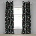 thumbnail image 1 of Ambesonne Spring Grommet Curtain, Flora Art Dark Backdrop Art, 50"x72", Charcoal Grey Blush and Pink, 1 of 1