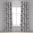 thumbnail image 1 of Ambesonne Spring Grommet Curtain, Fruit Tree Romantic Garden, 50"x120", Coconut Pearl and Dark Tan, 1 of 5