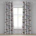 thumbnail image 1 of Ambesonne Spring Grommet Curtain, Fruit Tree Romantic Garden, 50"x96", Coconut Pearl and Dark Tan, 1 of 5