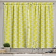 thumbnail image 1 of Ambesonne Spring Kitchen Curtains, Bicolor Floral Design, 55"x39", Yellow and Ivory, 1 of 3