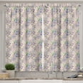 thumbnail image 1 of Ambesonne Spring Kitchen Curtains, Farm Flower Lilacs Bloom, 55"x39", Lilac Blue and White, 1 of 3