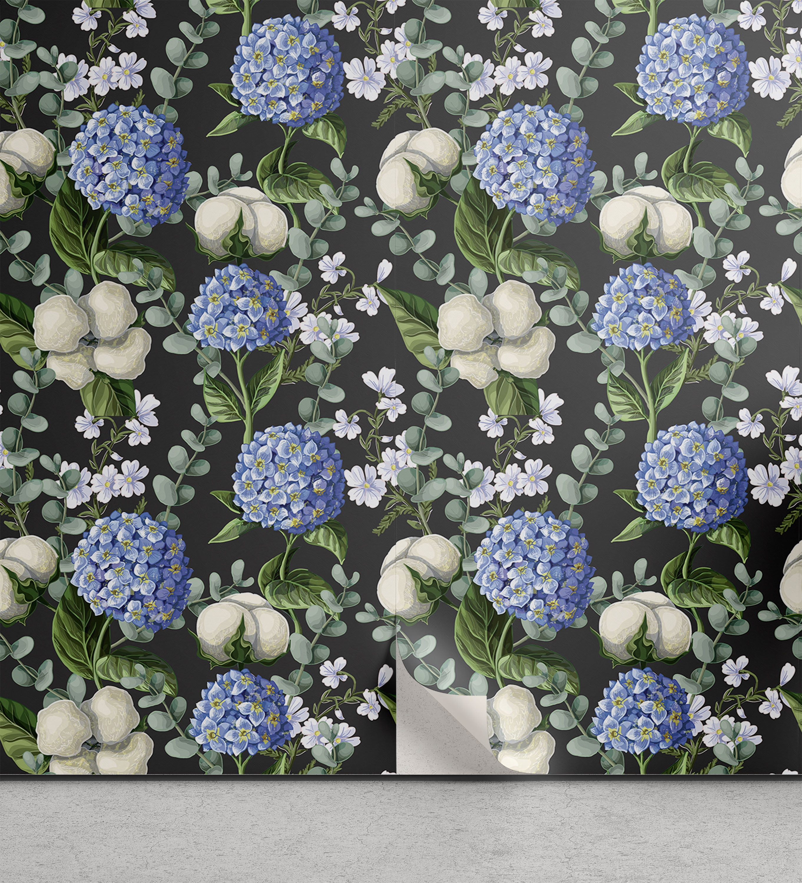 3dRose Blue Hydrangea Flowers Vintage Art - Floral Drawing - Summery...