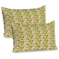 thumbnail image 1 of Ambesonne Spring Pillow Sham 2 Pack, Colorful Shabby Drawn Flower, 26"x20", Pale Earth Yellow Pink, 1 of 3