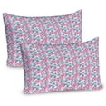thumbnail image 1 of Ambesonne Spring Pillow Sham 2 Pack, Floral Style Watercolor Art, 26"x20", Blue Grey and Pink, 1 of 3