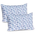 thumbnail image 1 of Ambesonne Spring Pillow Sham 2 Pack, Watercolor Roses Buds, 30"x20", Pale Blue and White, 1 of 3