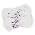 thumbnail image 1 of Ambesonne Spring Place Mats Set of 4, Violet Tree Blossoms Image, Standard Size, Plum White, 1 of 4