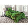 thumbnail image 1 of Ambesonne Spring Quilted Bedspread Set 2 Pcs, Foliage Forest Woodsy, Twin Size, Green Brown, 1 of 3