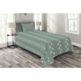 thumbnail image 1 of Ambesonne Spring Quilted Bedspread Set 2 Pcs, Rococo Influences Essence, Twin Size, Pale Sage Green White, 1 of 6