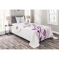 thumbnail image 1 of Ambesonne Spring Quilted Bedspread Set 2 Pcs, Violet Tree Blossoms Image, Twin Size, Plum White, 1 of 3
