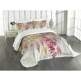 thumbnail image 1 of Ambesonne Spring Quilted Bedspread Set 3 Pcs, Farmhouse Dreamy Lavenders, King Size, Mustard Dried Rose Pearl, 1 of 4