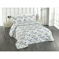 thumbnail image 1 of Ambesonne Spring Quilted Bedspread Set 3 Pcs, Flower of Summer Romance, King, Laurel Green Ceil Blue, 1 of 4