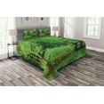 thumbnail image 1 of Ambesonne Spring Quilted Bedspread Set 3 Pcs, Foliage Forest Woodsy, Queen Size, Green Brown, 1 of 3