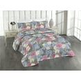 thumbnail image 1 of Ambesonne Spring Quilted Bedspread Set 3 Pcs, Hydrangea Colorful Flowers, Queen, Mauve Taupe Ceil Blue, 1 of 4