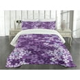 thumbnail image 1 of Ambesonne Spring Quilted Bedspread Set 3 Pcs, Spring Romantic Meadow, King Size, Purple White, 1 of 5