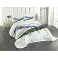 thumbnail image 1 of Ambesonne Spring Quilted Bedspread Set 3 Pcs, Wild Peacock Feather, King Size, Multicolor, 1 of 5