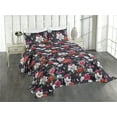 thumbnail image 1 of Ambesonne Spring Quilted Coverlet 2 Pcs, Chrysanthemum Magnolia Plot, Twin Size, Raspberry and Petrol Blue, 1 of 4