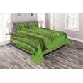 thumbnail image 1 of Ambesonne Spring Quilted Coverlet 3 Pcs, Forest in a Sunny Day, King Size, Green Brown, 1 of 2