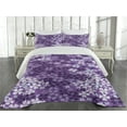 thumbnail image 1 of Ambesonne Spring Quilted Coverlet 3 Pcs, Spring Romantic Meadow, Queen Size, Purple White, 1 of 4