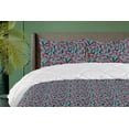 thumbnail image 1 of Ambesonne Spring Season Down Alternative Quilt Comforter, Romantic Tulip Flower, King, Cadet Blue Dark Pink, 1 of 5