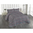 thumbnail image 1 of Ambesonne Spring Season Quilted Bedspread Set 3 Pcs, Romantic Tulip Flower, Queen, Cadet Blue Dark Pink, 1 of 4