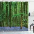 thumbnail image 1 of Ambesonne Spring Shower Curtain, Beaming Sun and Bluebell, 69"Wx84"L, Green Lavender, 1 of 5
