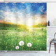 thumbnail image 1 of Ambesonne Spring Shower Curtain, Dandelion Flower Field, 69"Wx70"L, Lime Green Blue, 1 of 5